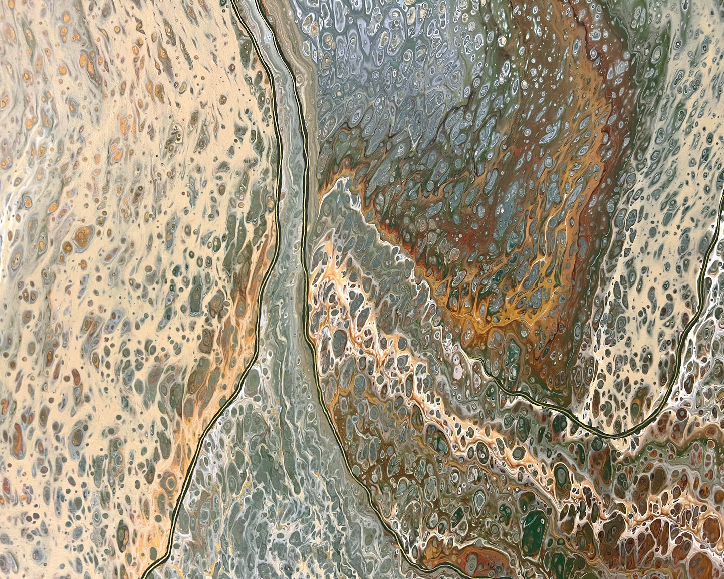 Unfolding Terrain | 203x101.5cm Extra Large Original Abstract Statement Painting by Angela Roskell