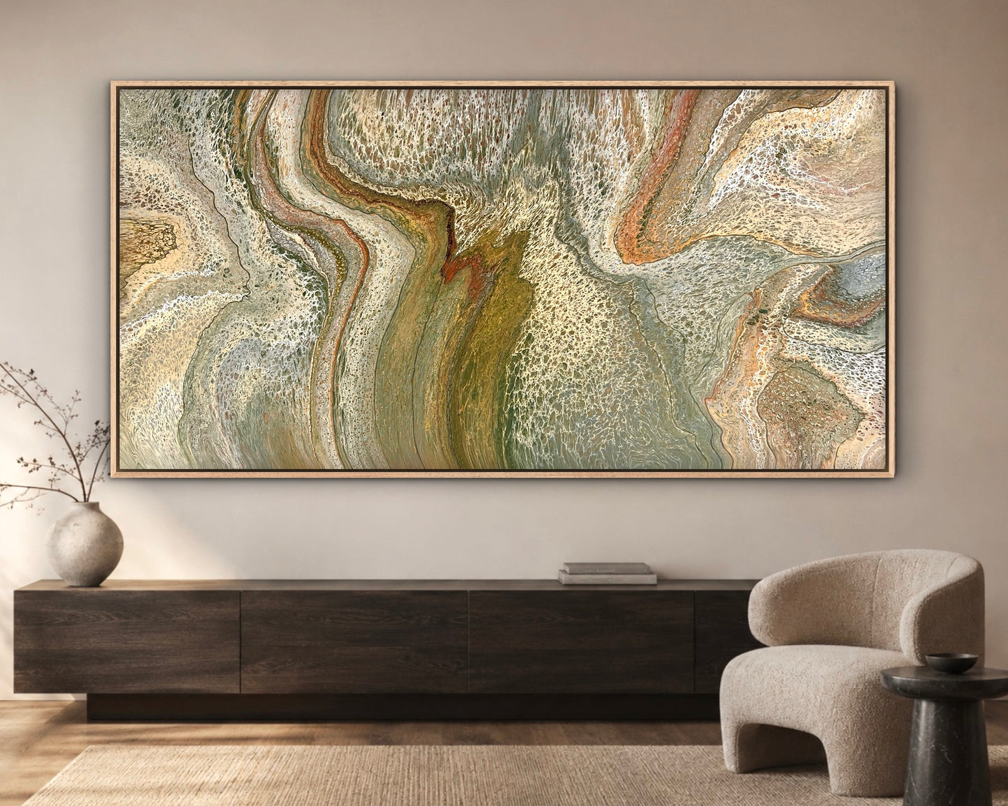 Unfolding Terrain | 203x101.5cm Extra Large Original Abstract Statement Painting by Angela Roskell