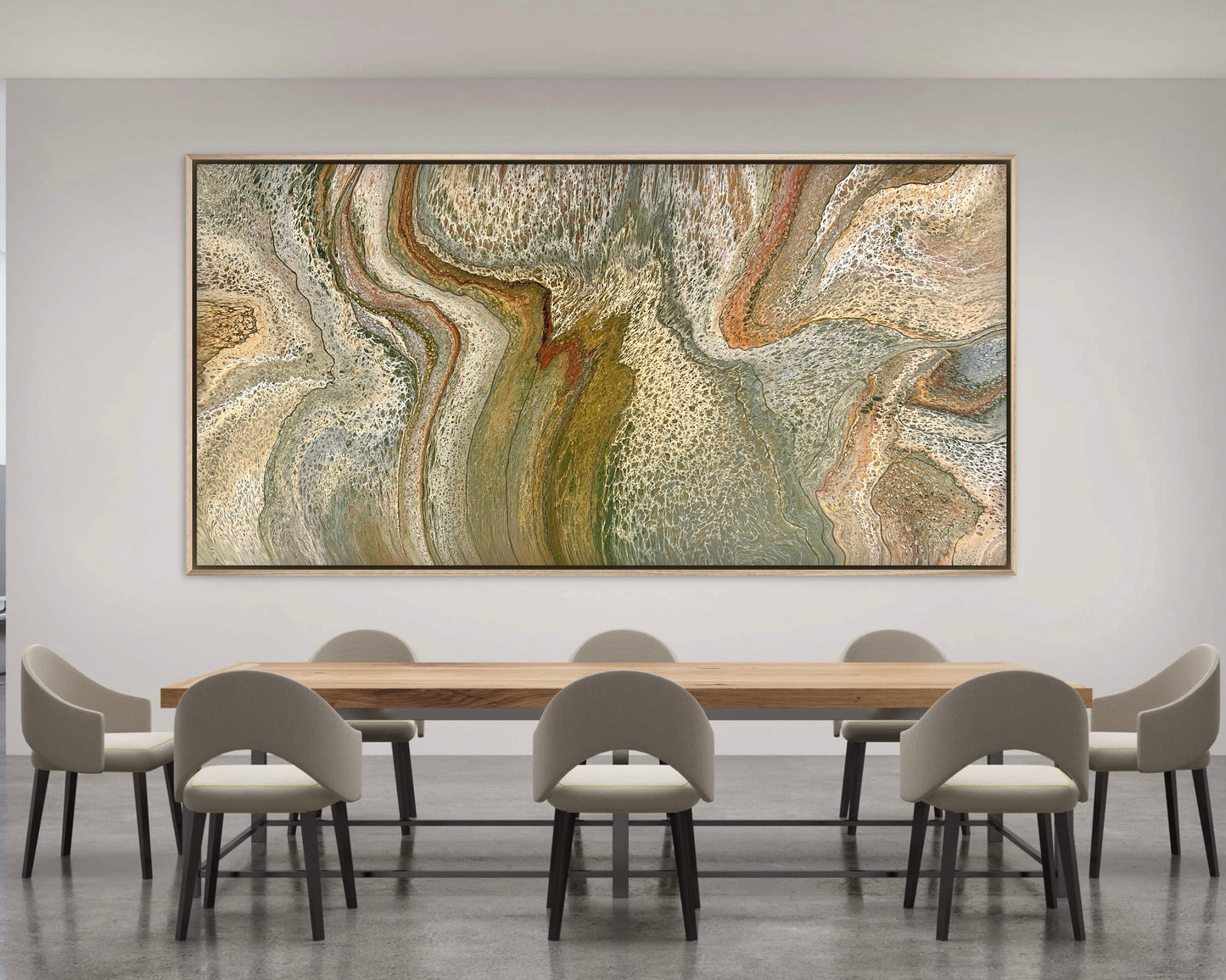 Unfolding Terrain | 203x101.5cm Extra Large Original Abstract Statement Painting by Angela Roskell