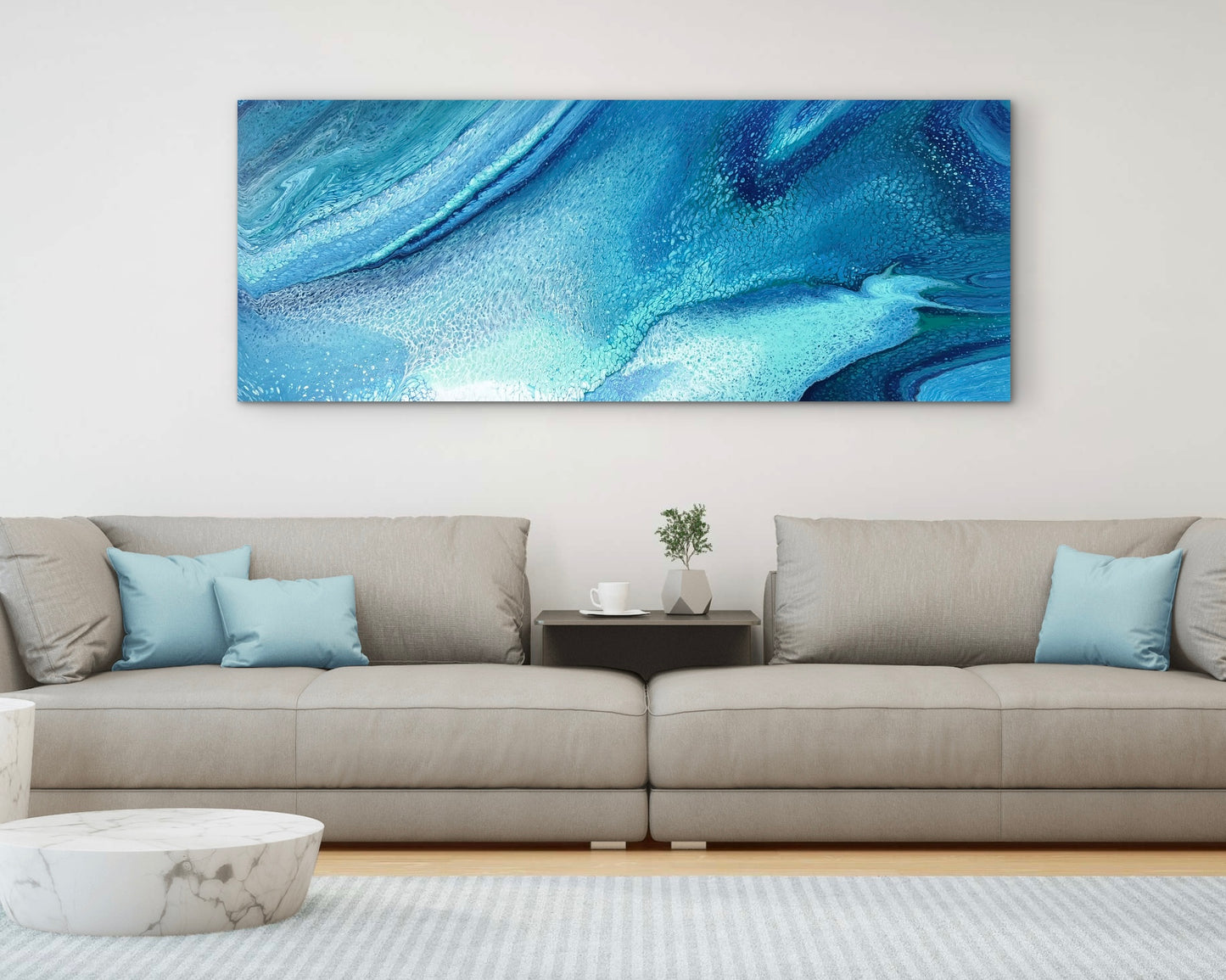 Serene Drift | 152x61.5cm Original Abstract Painting by Angela Roskell