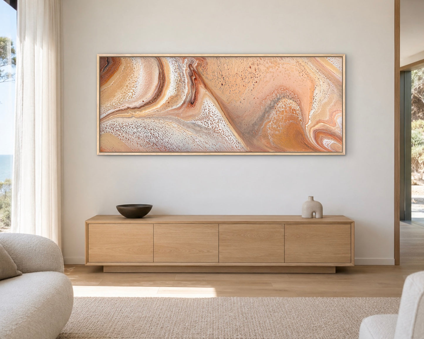 Sunset Dunes | 152x61.5cm Original Abstract Painting by Angela Roskell