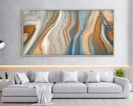 Quiet Earth | 203x101.5cm Original Abstract Statement Painting by Angela Roskell