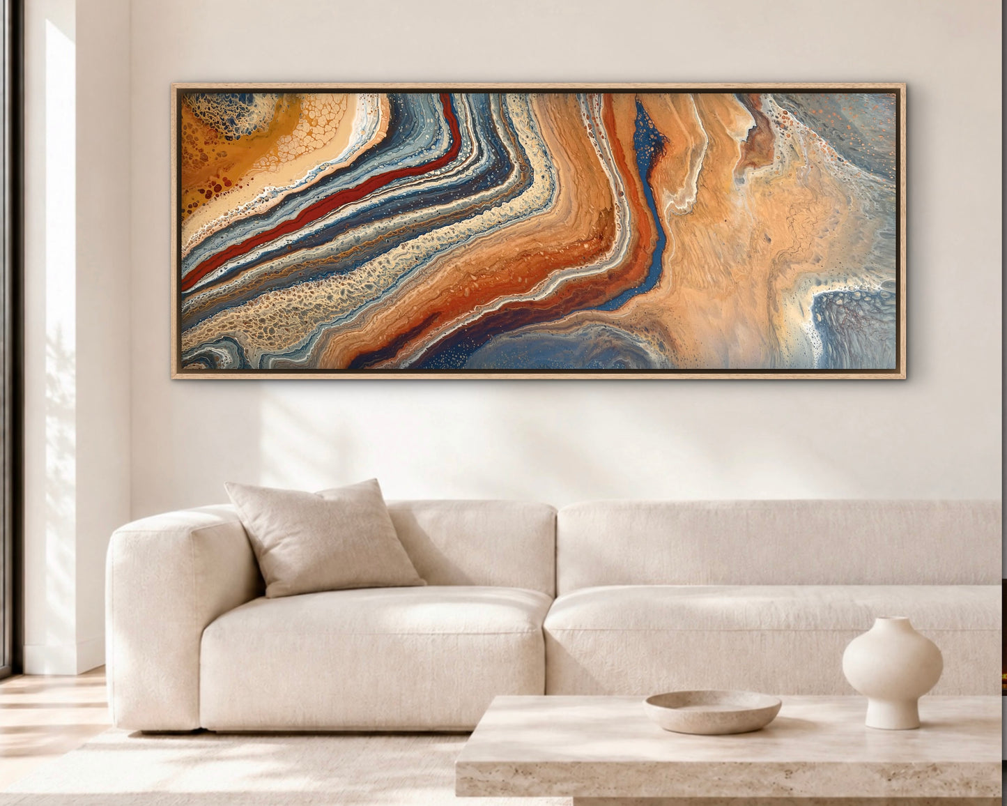 Western Peninsula | 152x61.5cm Original Abstract Painting by Angela Roskell