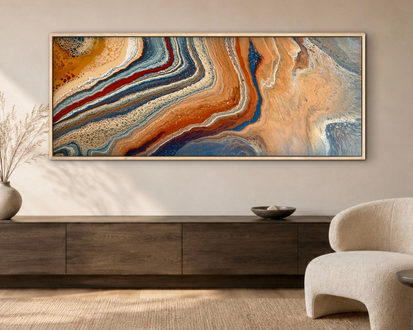 Western Peninsula | 152x61.5cm Original Abstract Painting by Angela Roskell