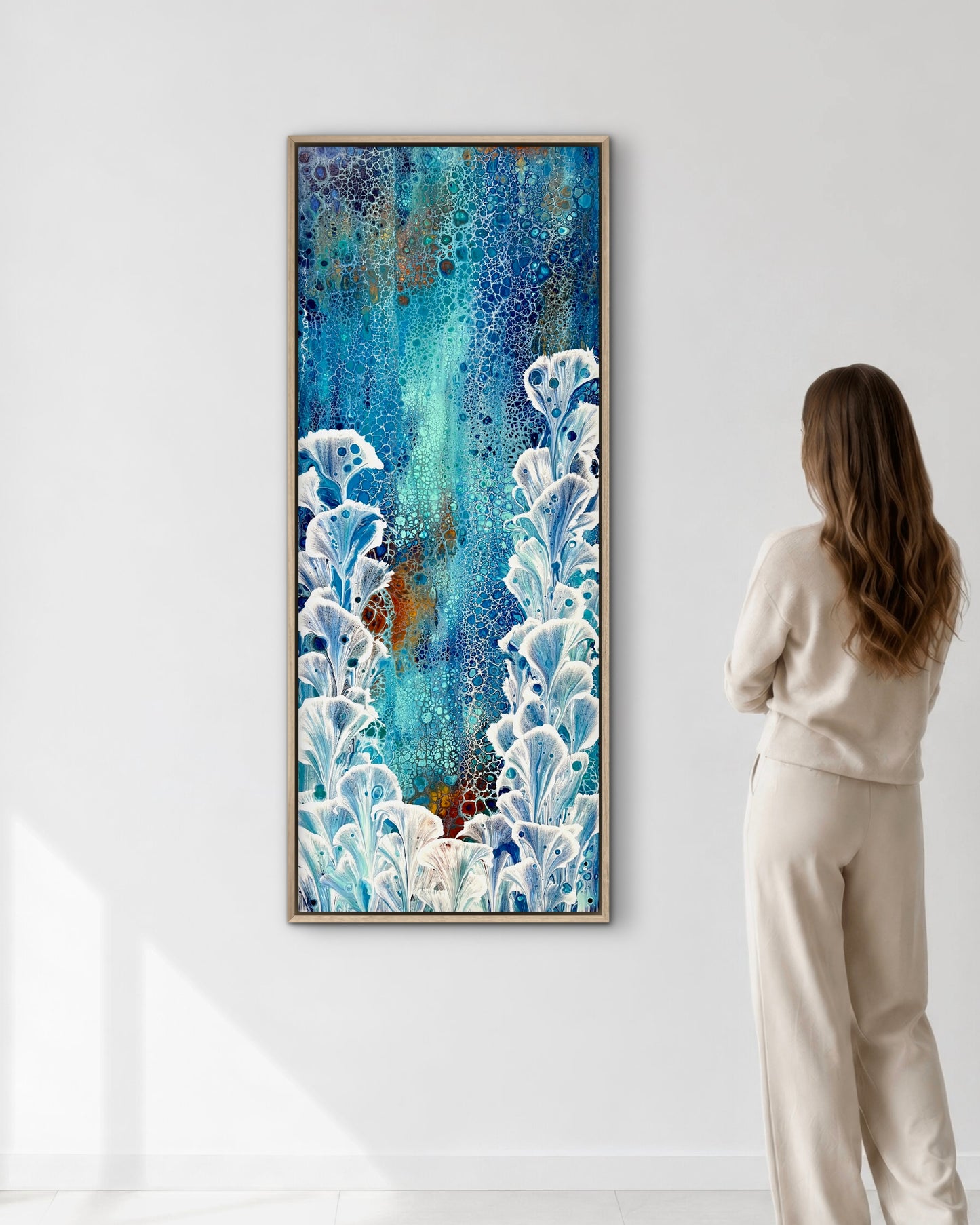 Ocean Valley | 152x61.5cm Extra Large Original Abstract Floral Painting