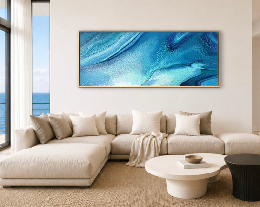 Serene Drift | 152x61.5cm Original Abstract Painting by Angela Roskell