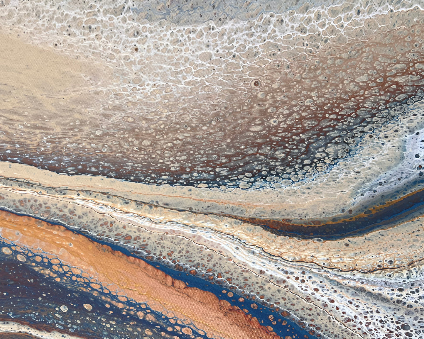 Sunlit Horizon | 152x61.5cm Original Abstract Painting by Angela Roskell
