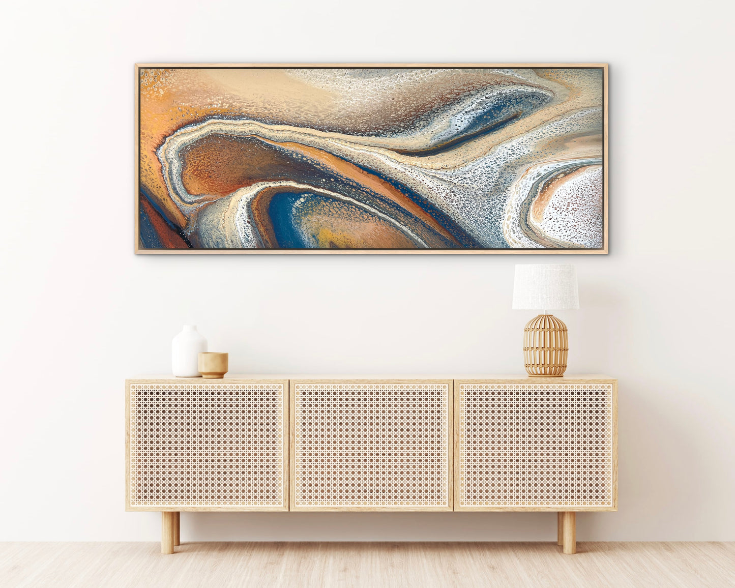 Sunlit Horizon | 152x61.5cm Original Abstract Painting by Angela Roskell