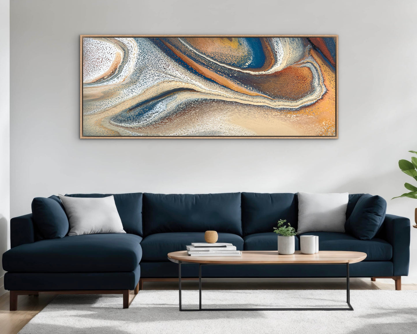 Sunlit Horizon | 152x61.5cm Original Abstract Painting by Angela Roskell