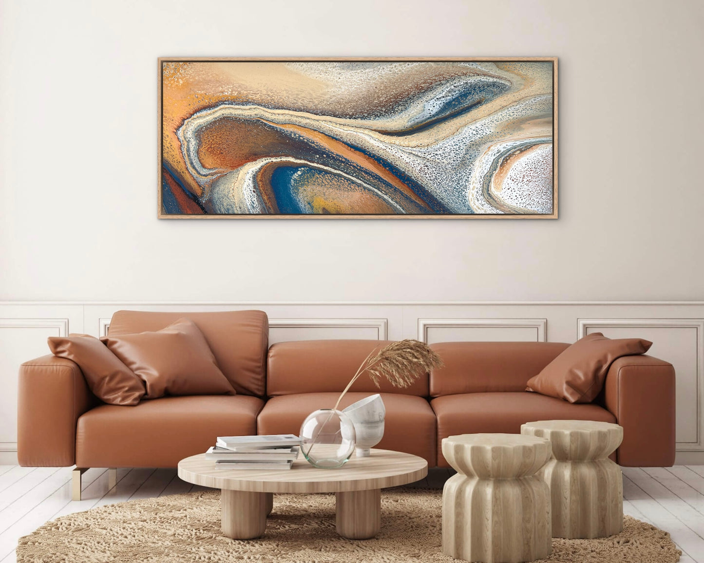 Sunlit Horizon | 152x61.5cm Original Abstract Painting by Angela Roskell