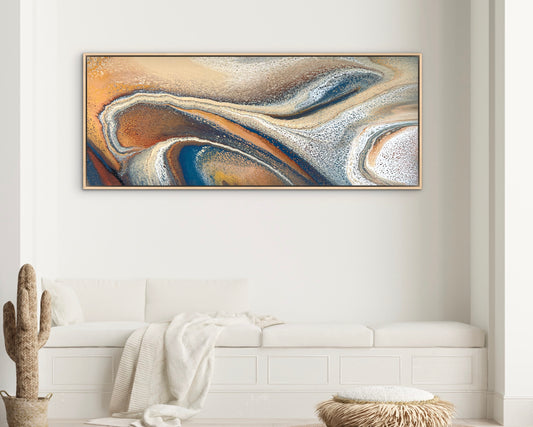 Sunlit Horizon | 152x61.5cm Original Abstract Painting by Angela Roskell