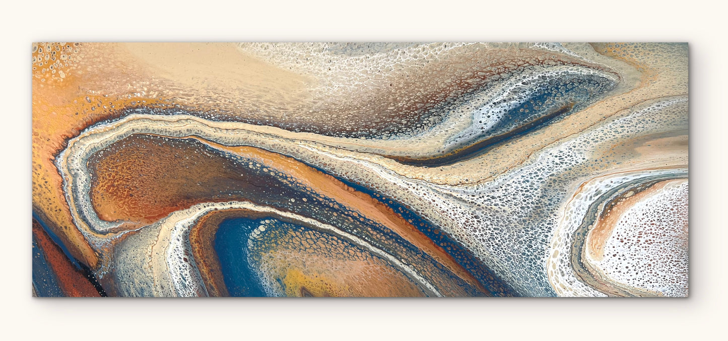 Sunlit Horizon | 152x61.5cm Original Abstract Painting by Angela Roskell