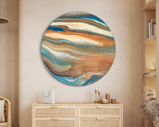 Nature's Pull | 90x 90cm Extra Large Original Abstract Circle Painting