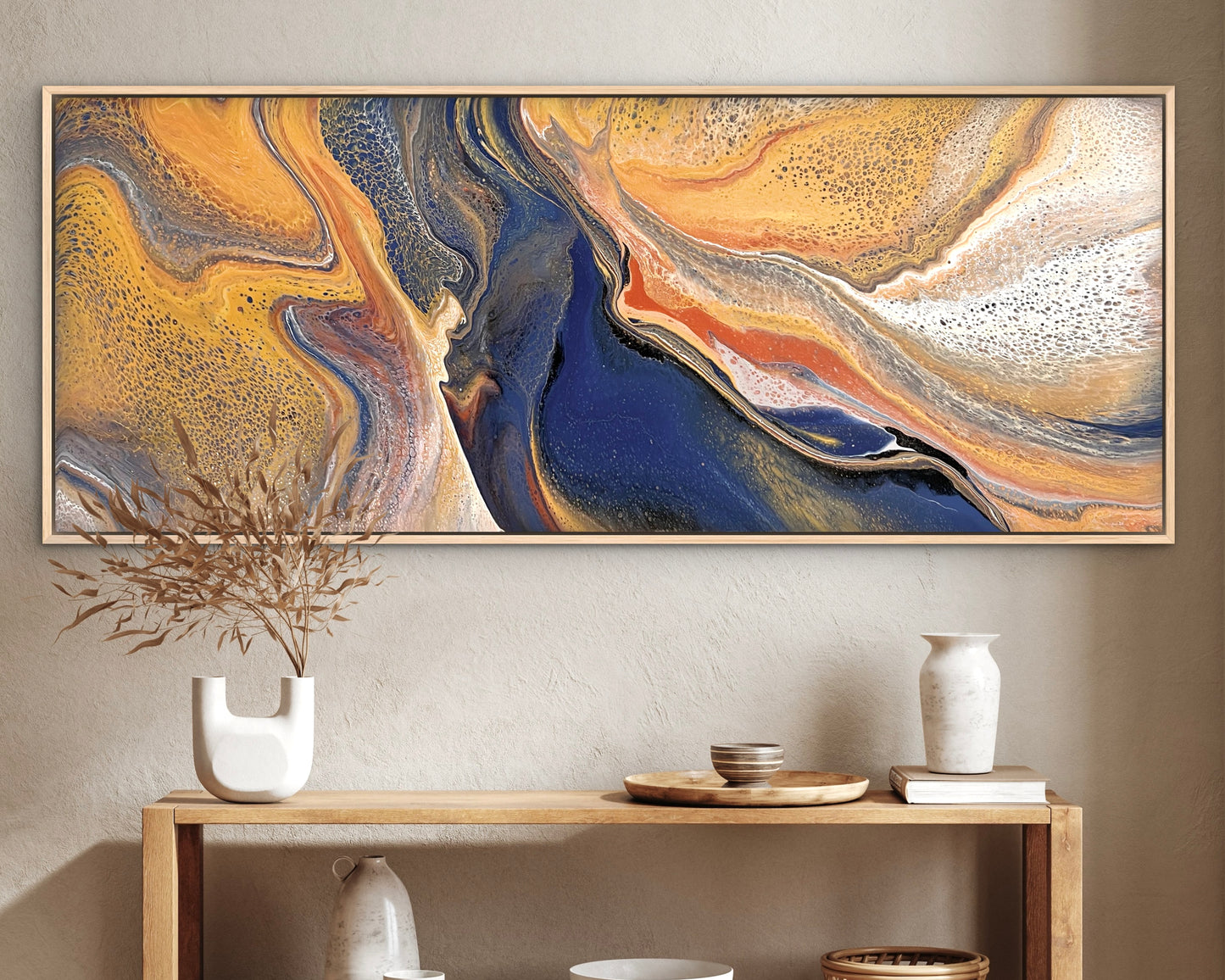 Wondering Waters | 152x61.5cm Original Abstract Painting by Angela Roskell
