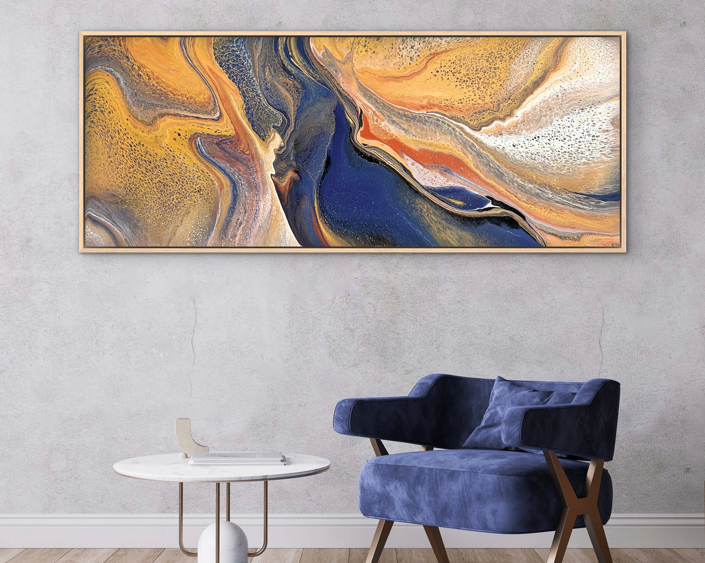 Wondering Waters | 152x61.5cm Original Abstract Painting by Angela Roskell