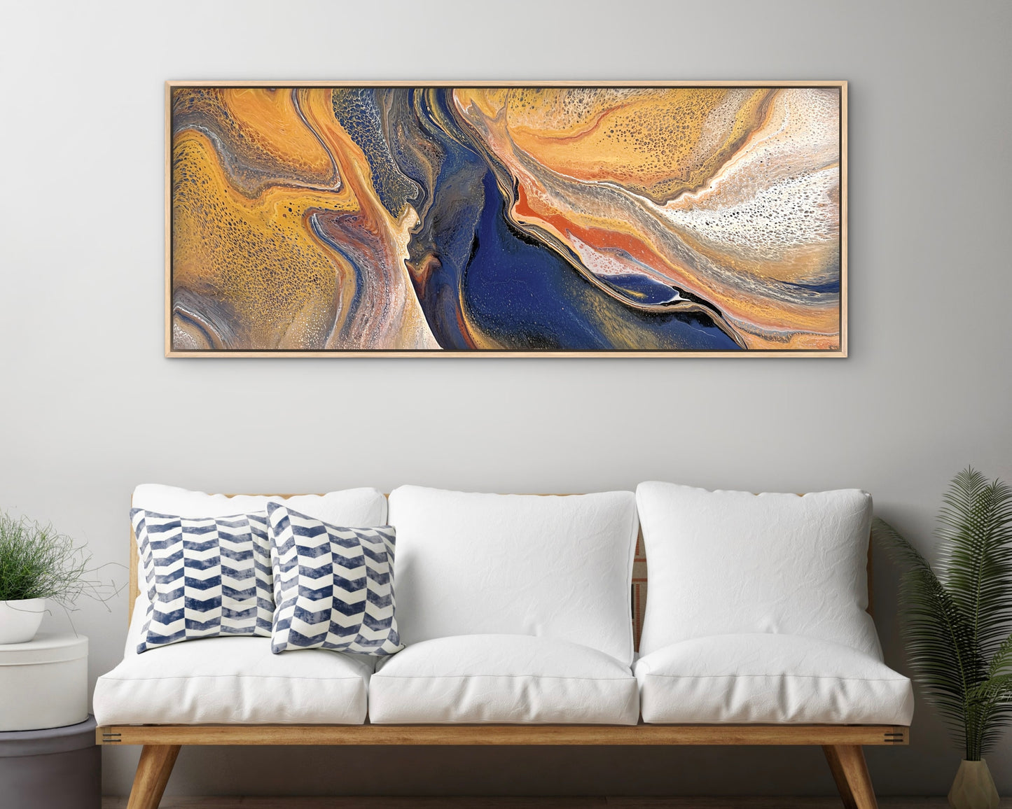 Wondering Waters | 152x61.5cm Original Abstract Painting by Angela Roskell