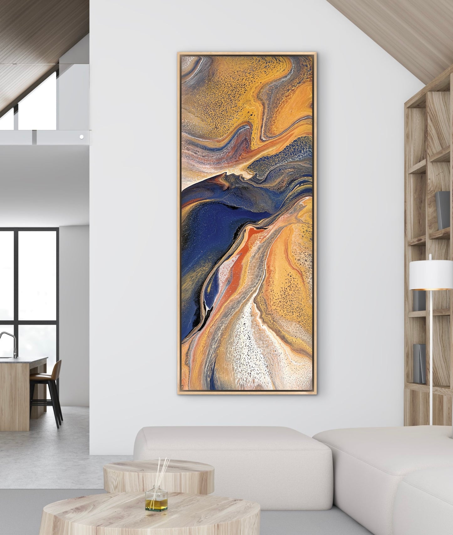 Wondering Waters | 152x61.5cm Original Abstract Painting by Angela Roskell