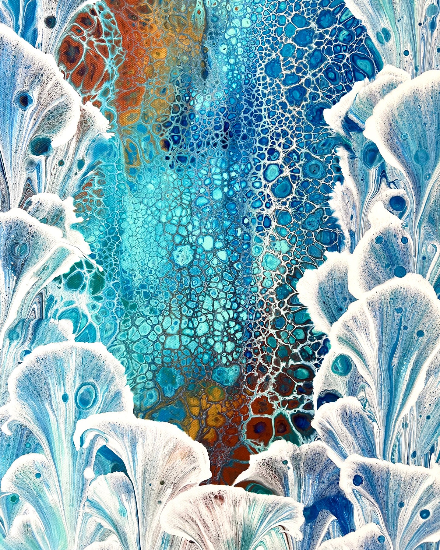 Ocean Valley | 152x61.5cm Extra Large Original Abstract Floral Painting