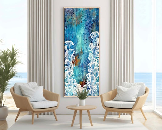Ocean Valley | 152x61.5cm Extra Large Original Abstract Floral Painting