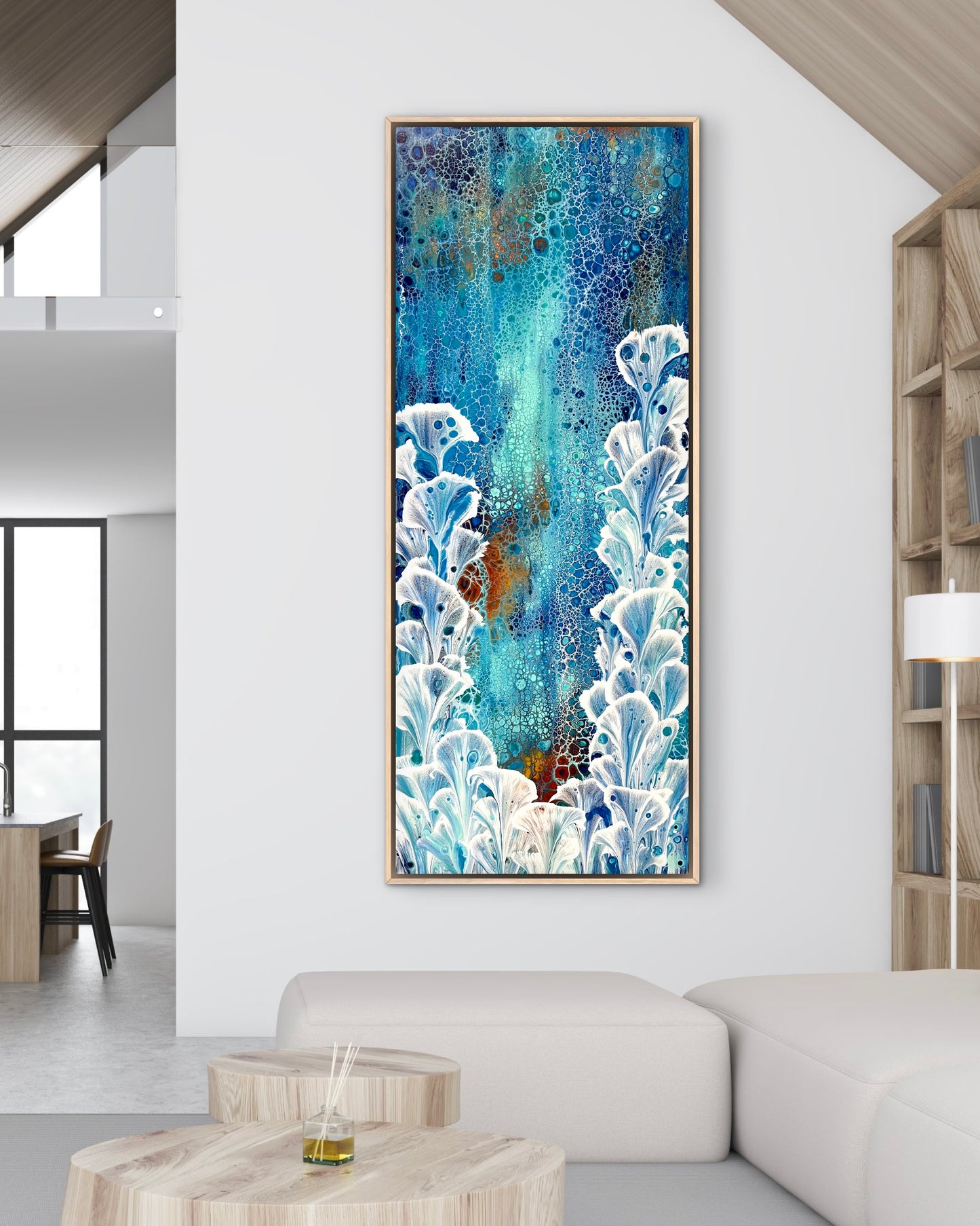 Ocean Valley | 152x61.5cm Extra Large Original Abstract Floral Painting
