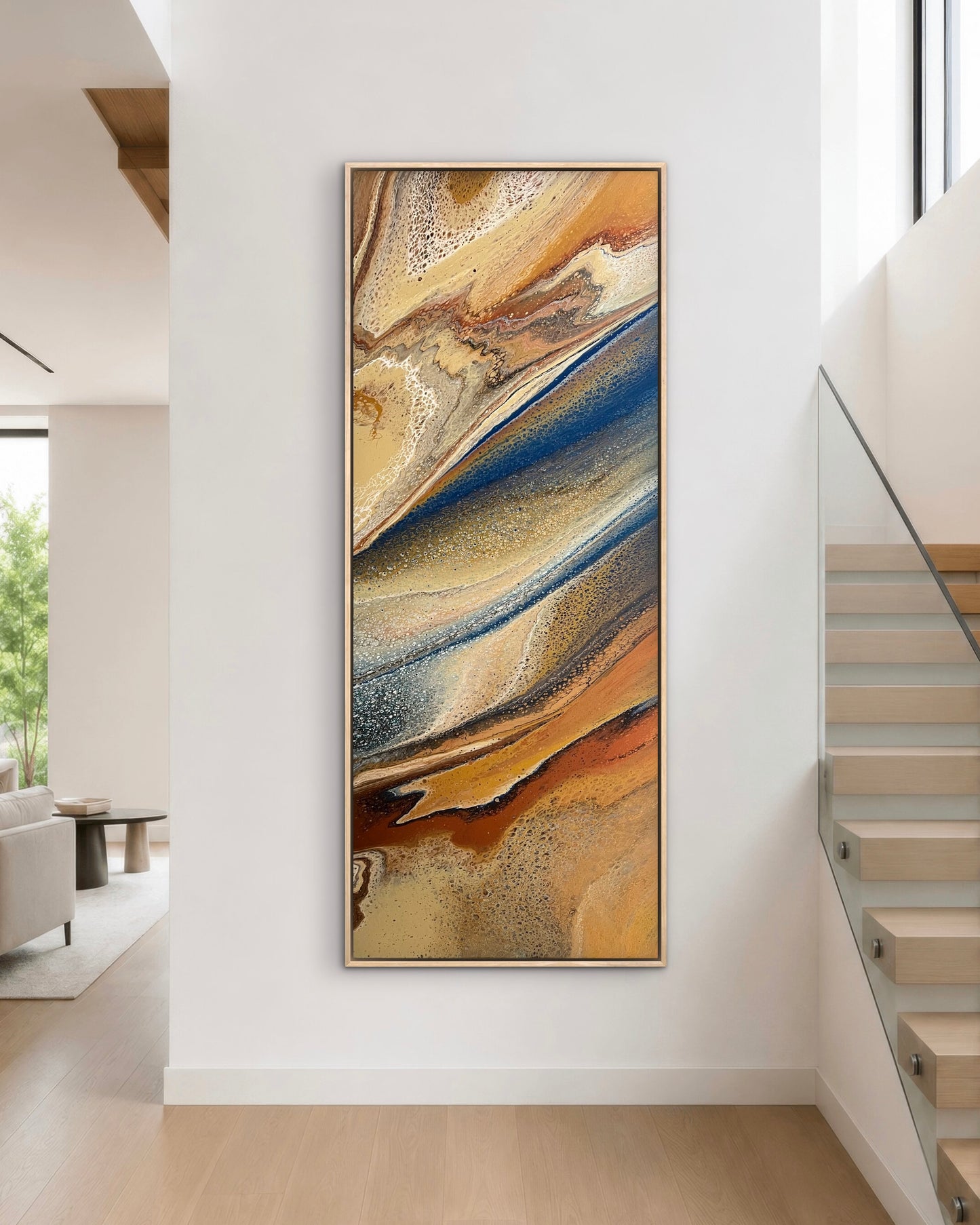Carved Earth | 152x61.5cm Original Abstract Painting by Angela Roskell