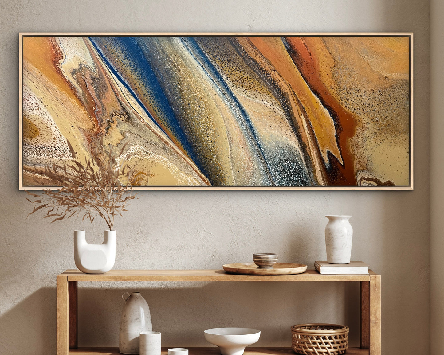 Carved Earth | 152x61.5cm Original Abstract Painting by Angela Roskell