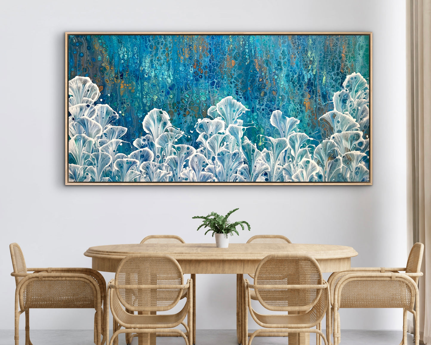 Azure Valley | 183x91.5cm Original Abstract Floral Painting