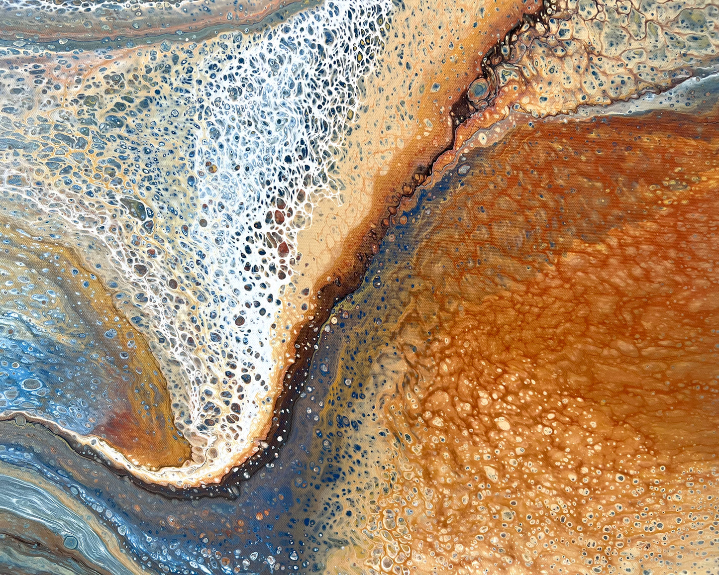 Ember Coast | 152x61.5cm Original Abstract Painting by Angela Roskell