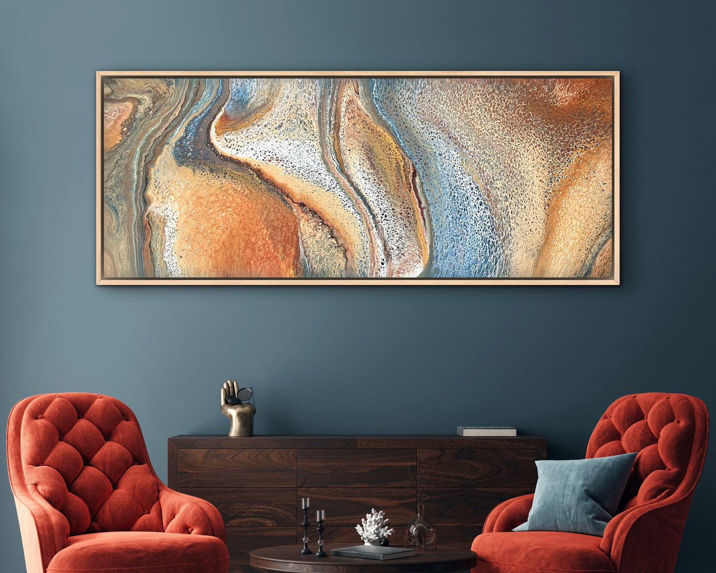 Ember Coast | 152x61.5cm Original Abstract Painting by Angela Roskell