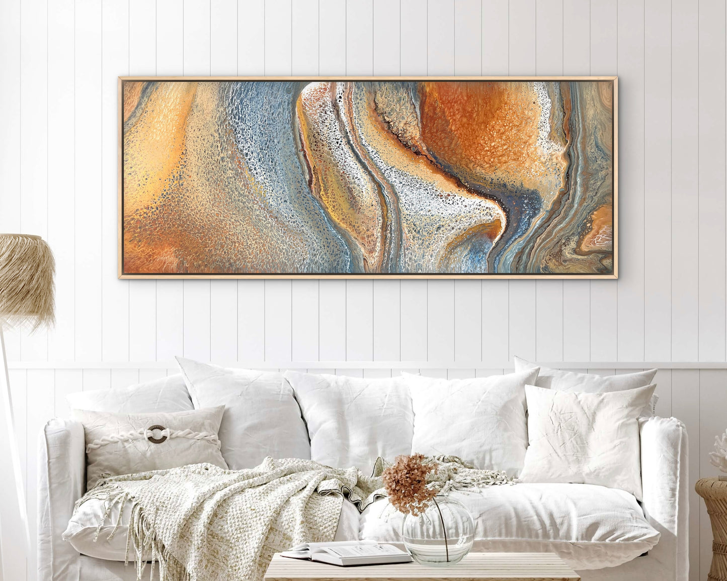 Ember Coast | 152x61.5cm Original Abstract Painting by Angela Roskell
