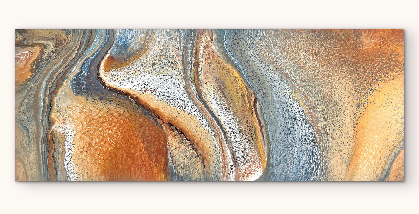 Ember Coast | 152x61.5cm Original Abstract Painting by Angela Roskell