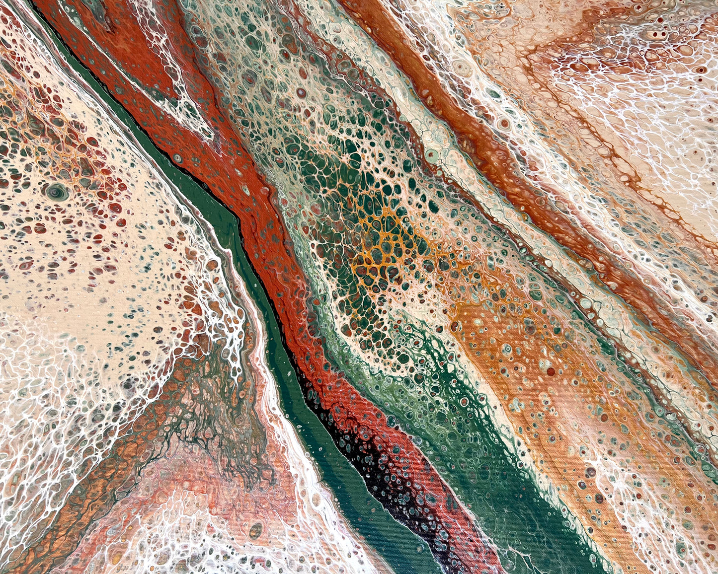 Desert's Oasis | 92x92cm Original Artwork by Angela Roskell