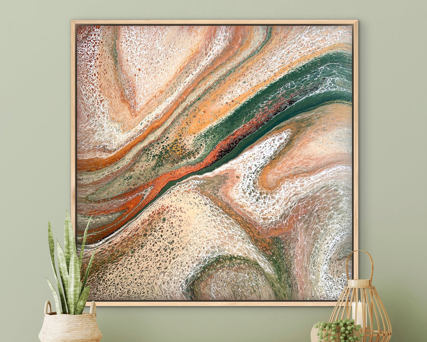 Desert's Oasis | 92x92cm Original Artwork by Angela Roskell