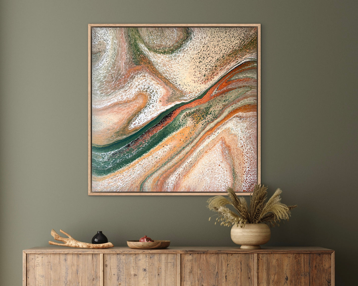 Desert's Oasis | 92x92cm Original Artwork by Angela Roskell