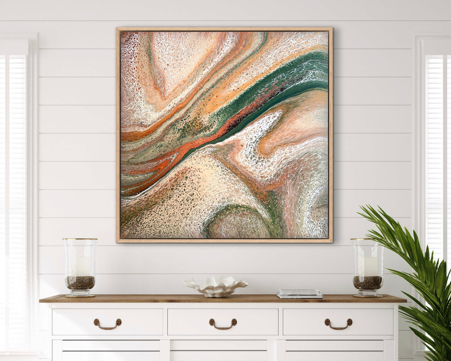 Desert's Oasis | 92x92cm Original Artwork by Angela Roskell