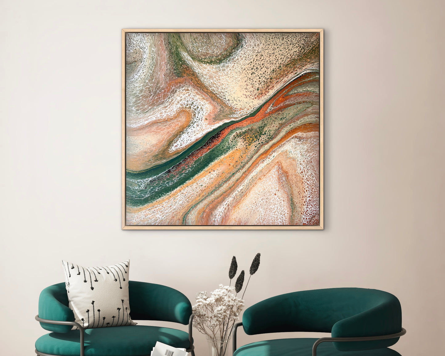 Desert's Oasis | 92x92cm Original Artwork by Angela Roskell