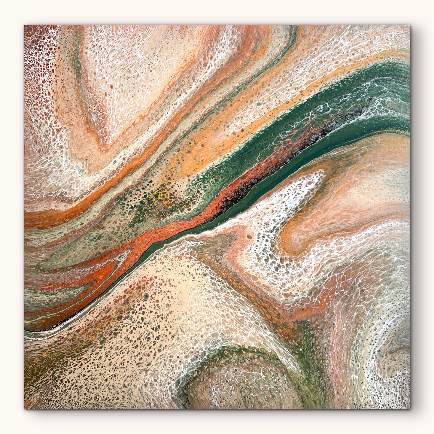 Desert's Oasis | 92x92cm Original Artwork by Angela Roskell