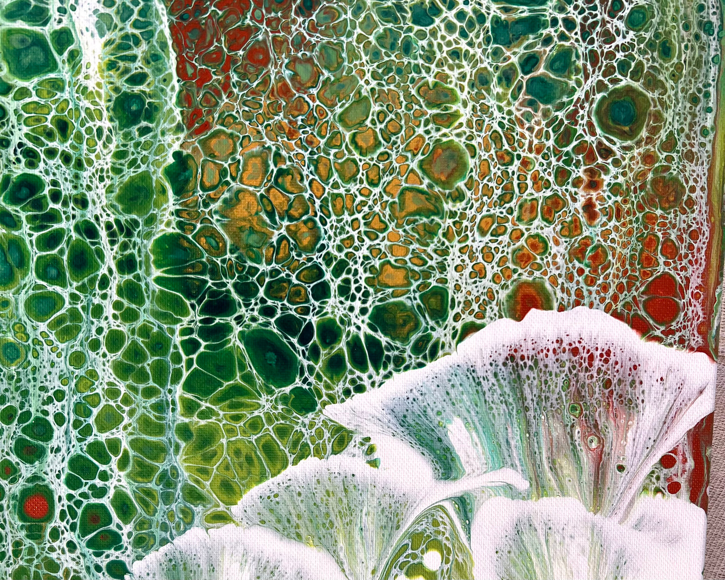 Dappled Green Valley | 91cmx46cm Original Abstract Painting by Angela Roskell