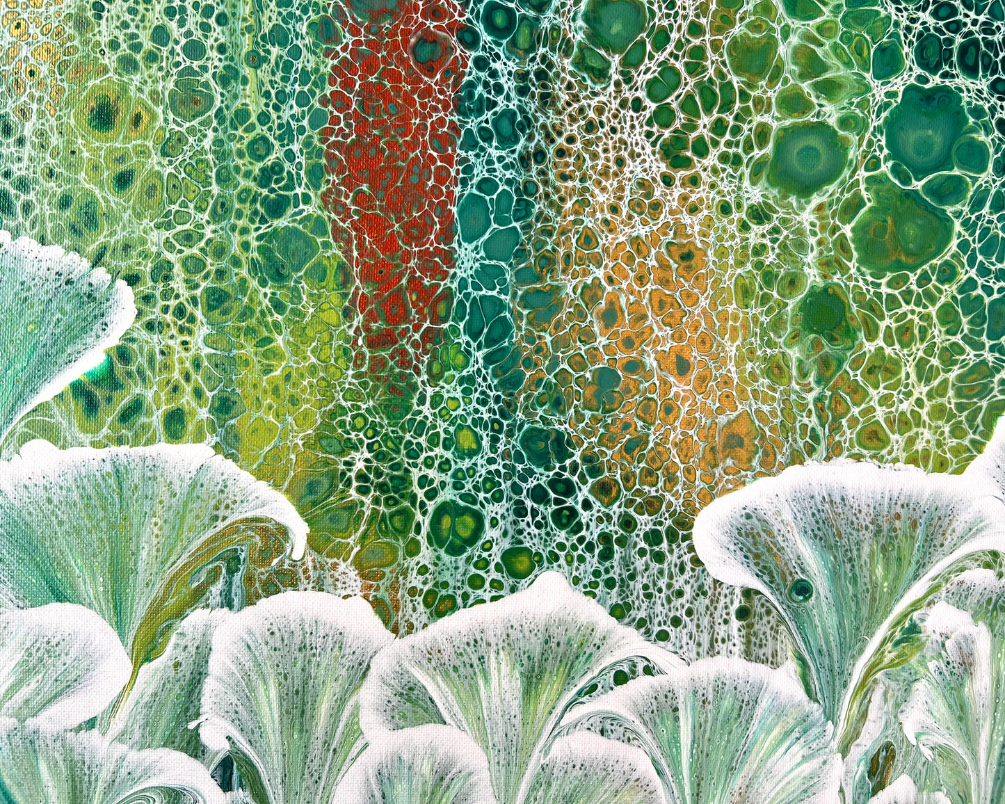 Dappled Green Valley | 91cmx46cm Original Abstract Painting by Angela Roskell