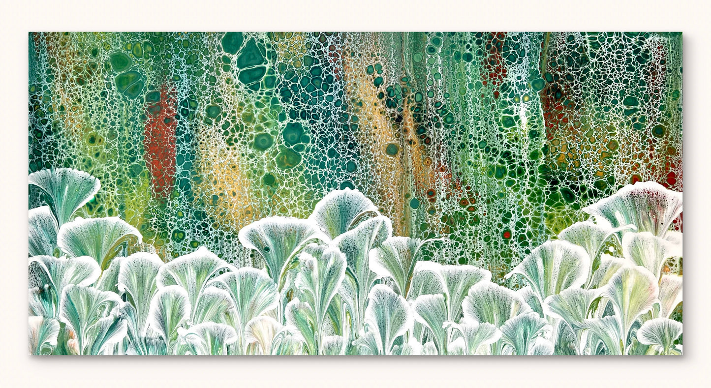 Dappled Green Valley | 91cmx46cm Original Abstract Painting by Angela Roskell