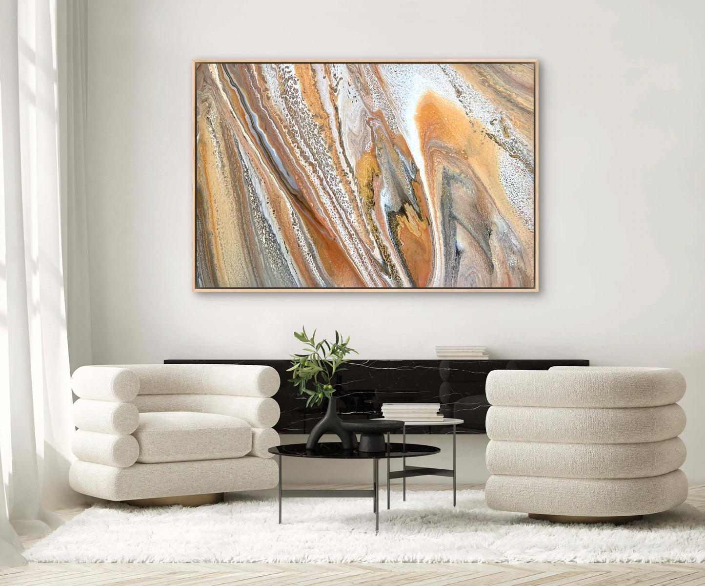 Amber Light | 152x101.5cm Original Abstract Acrylic Painting by Angela Roskell