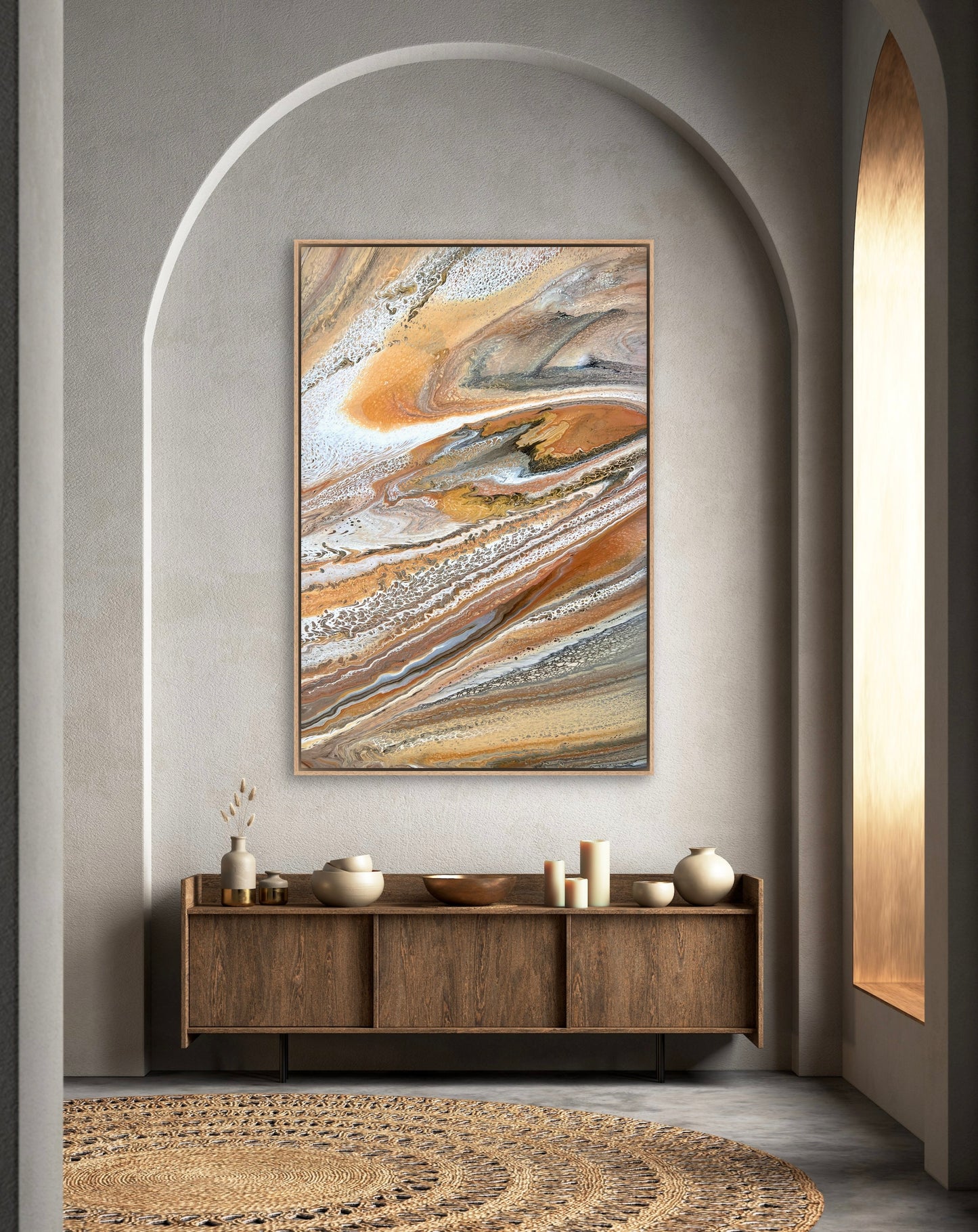 Amber Light | 152x101.5cm Original Abstract Acrylic Painting by Angela Roskell