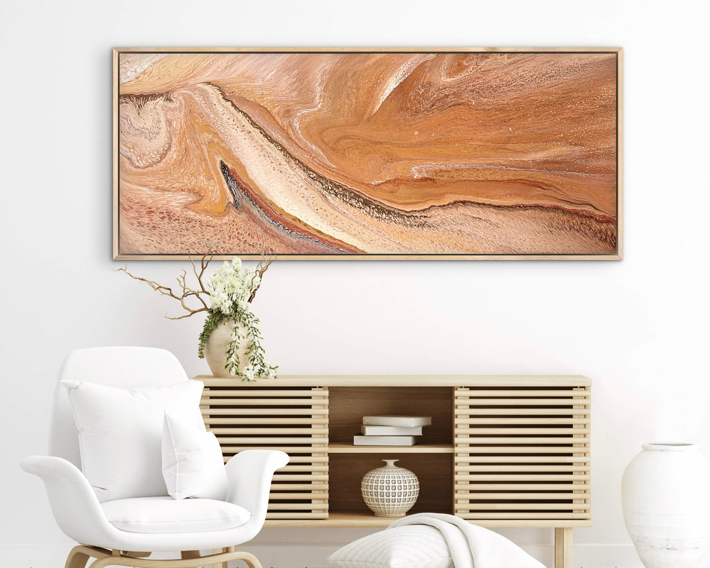 Desert Ridge | 152x61.5cm Original Abstract Painting by Angela Roskell