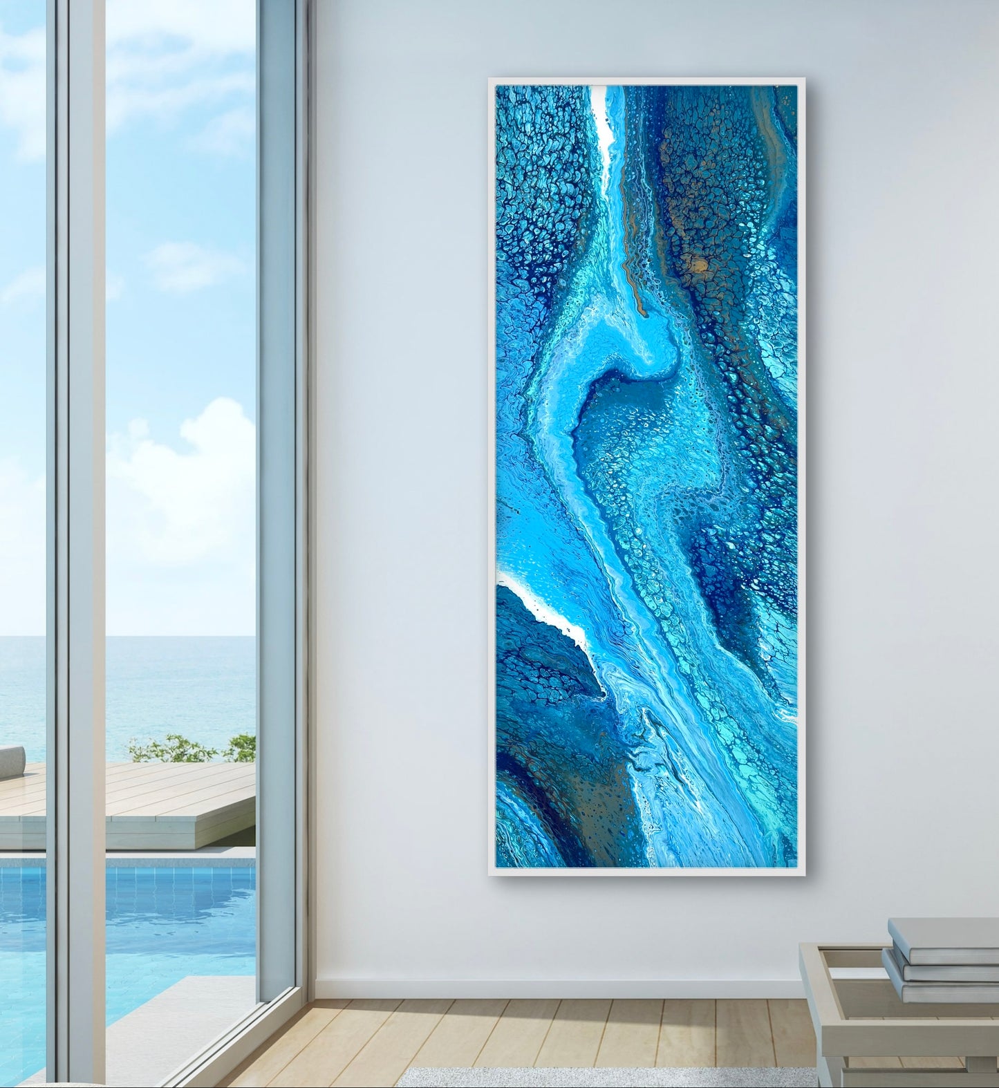 Adrift | Extra Large Original Abstract Painting 152x61.5cm by Aussie Artist Angela Roskell