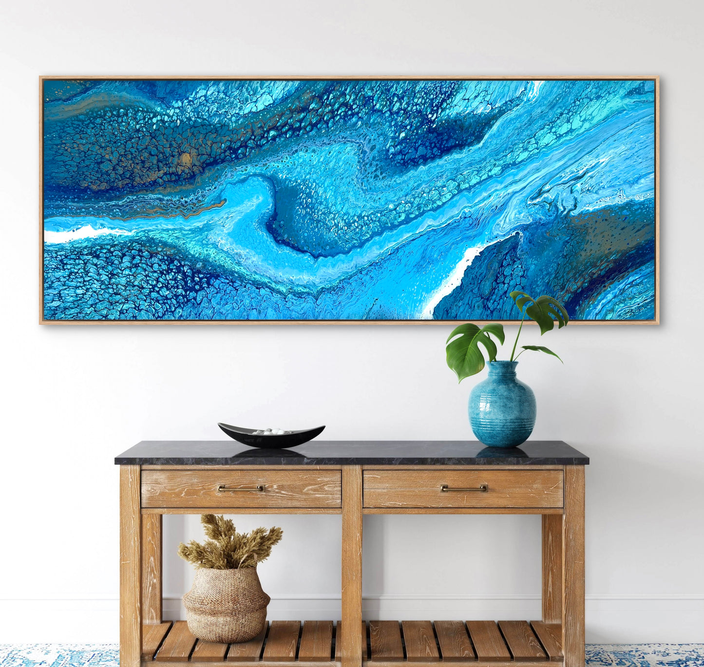 Adrift | Extra Large Original Abstract Painting 152x61.5cm by Aussie Artist Angela Roskell
