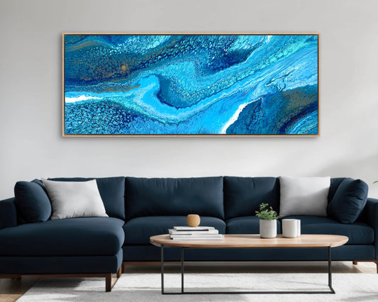 Adrift | Extra Large Original Abstract Painting 152x61.5cm by Aussie Artist Angela Roskell