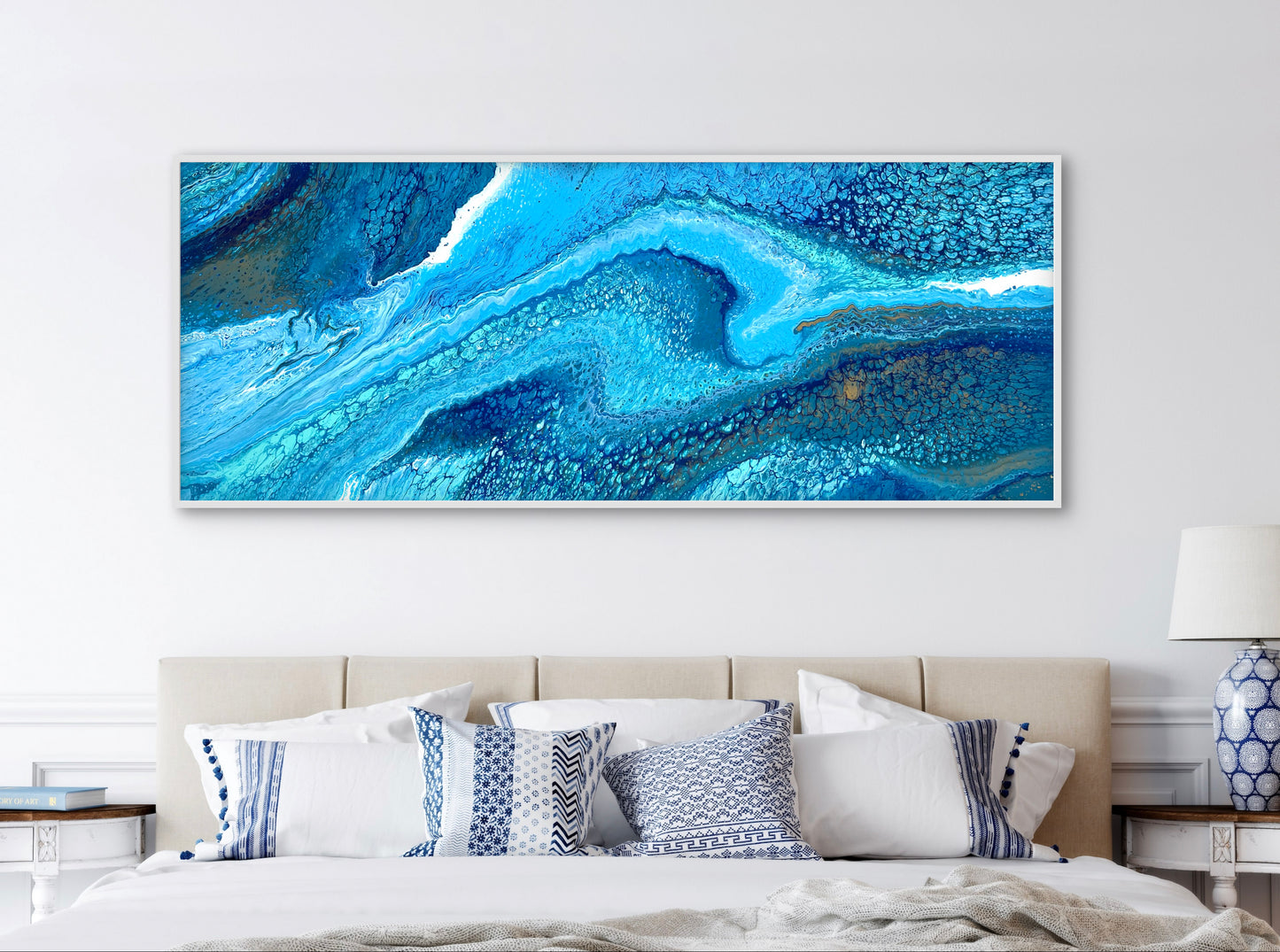 Adrift | Extra Large Original Abstract Painting 152x61.5cm by Aussie Artist Angela Roskell