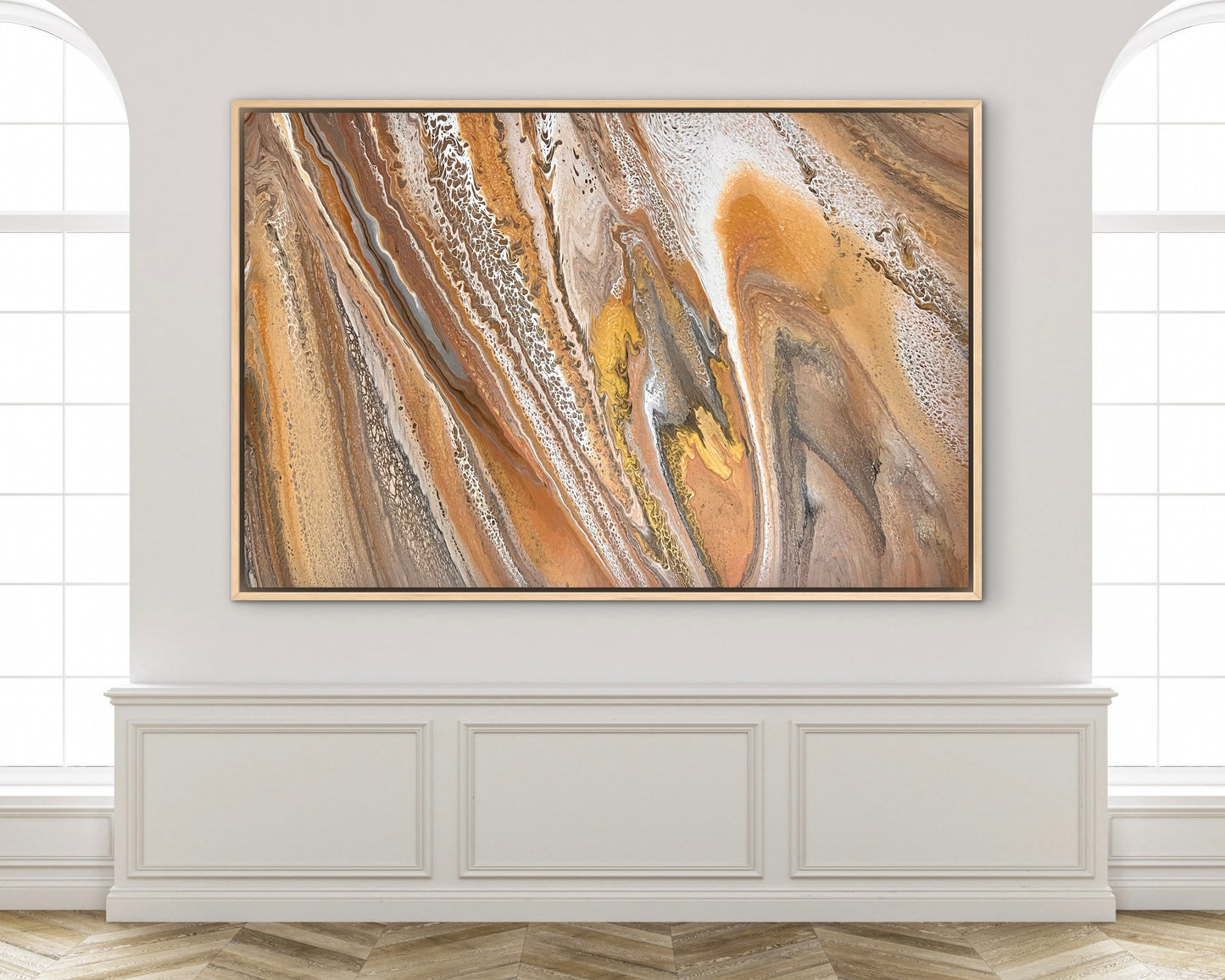 Amber Light | 152x101.5cm Original Abstract Acrylic Painting by Angela Roskell