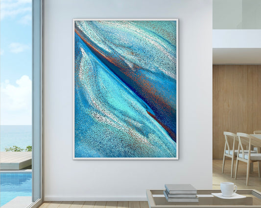 Tidal Ravine | Large Original Ocean Abstract Painting 122x91.5cm by Angela Roskell