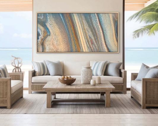Mineral Sands | Extra Large Original Abstract Painting 183x91.5cm by Angela Roskell